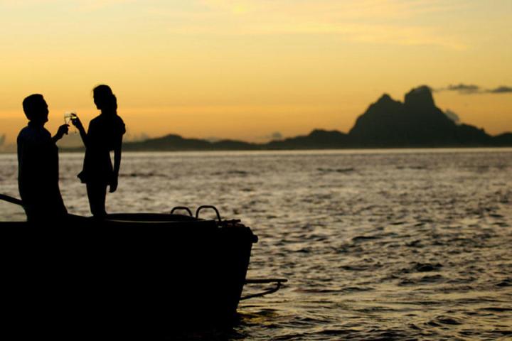 Romantic Couple Enjoying Kona Sunset