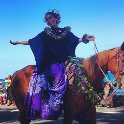 Lady Enjoying Horse Ride