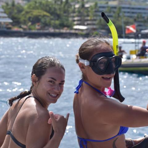 Two Girls Ready For Snorkeling