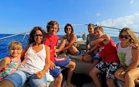 Family Enjoying Private Boat Charters in Kona