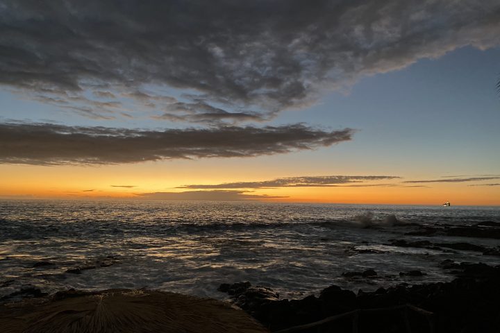 A view of the sunset in Kona, Hawaii.