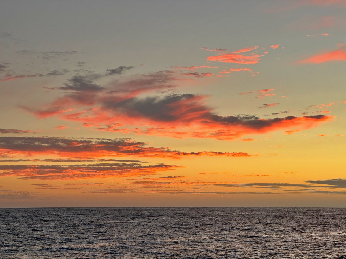 Sunset over the ocean in Kona, Hawaii